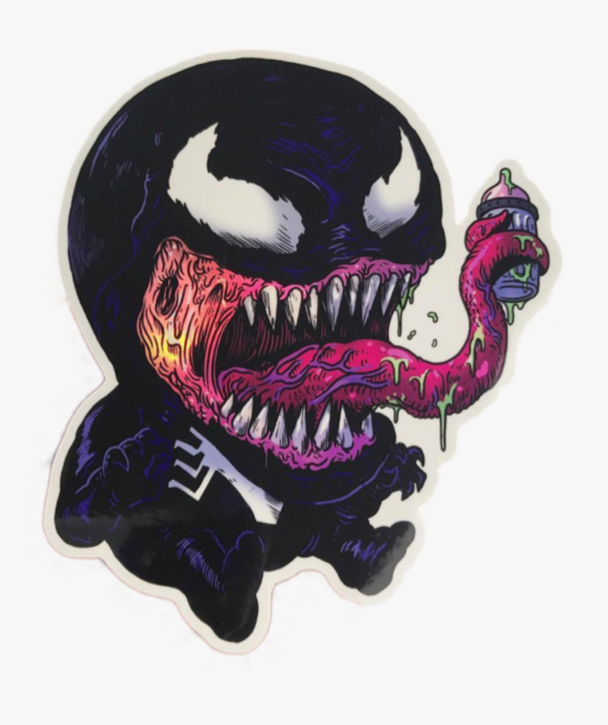 #stickergang #baby #venom #tongue #black #sharp #teeth - Baby Venom, HD Png Download, Free Download