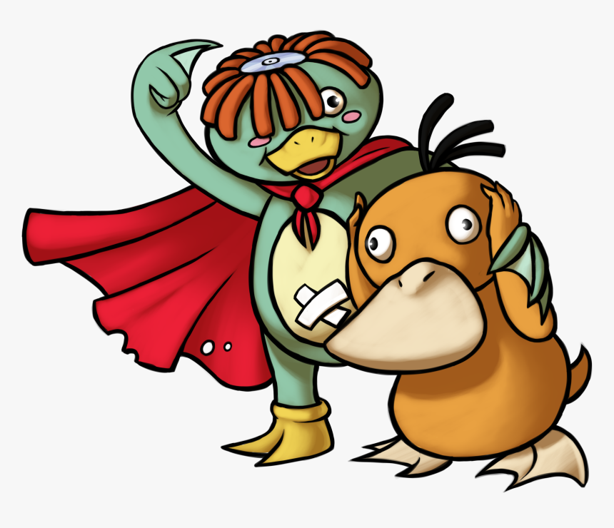 Psyduck And Gawappamon - Cartoon, HD Png Download, Free Download