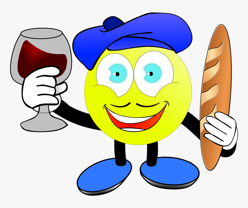 Frenchman, Beret, Budget, Wine, Smiley, France - France Smiley, HD Png Download, Free Download