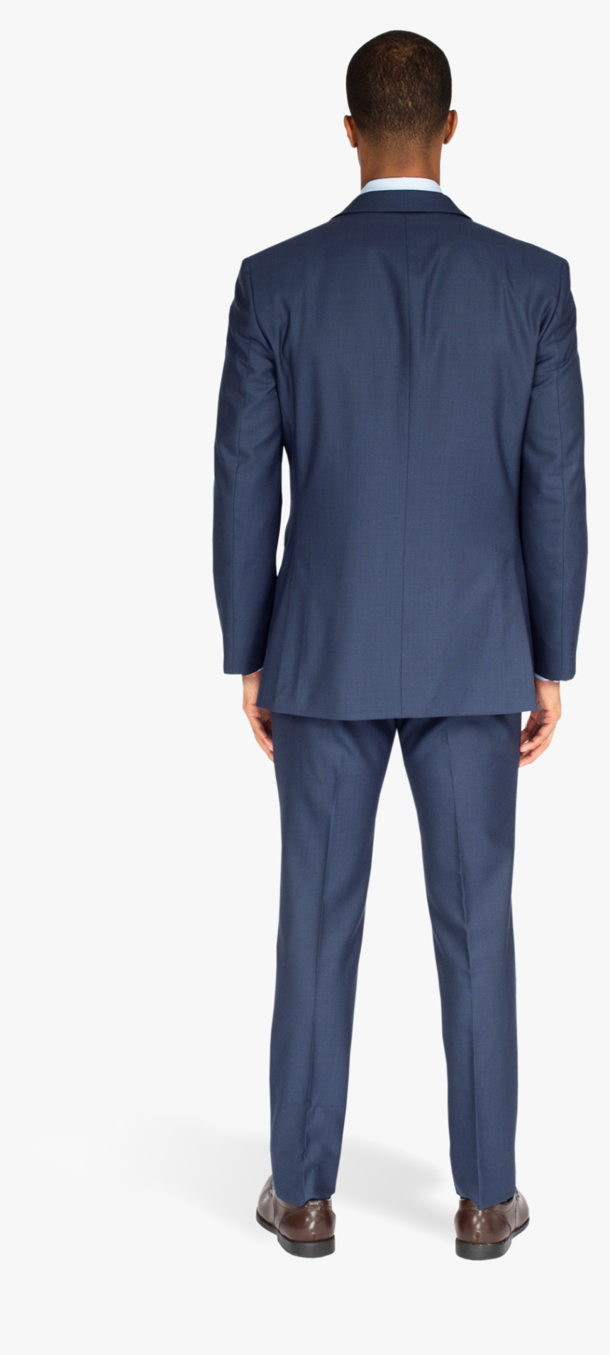 Dark Blue Notch Lapel Suit - Men Blue Suit Back, HD Png Download, Free Download