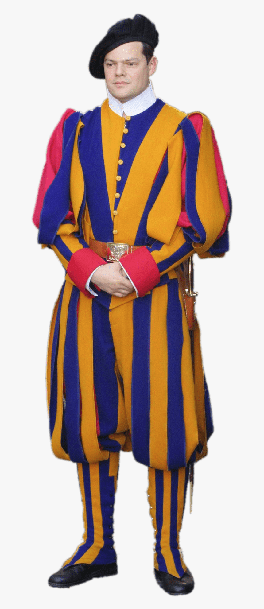 Swiss Guard With Black Beret - Swiss Guard Png, Transparent Png, Free Download