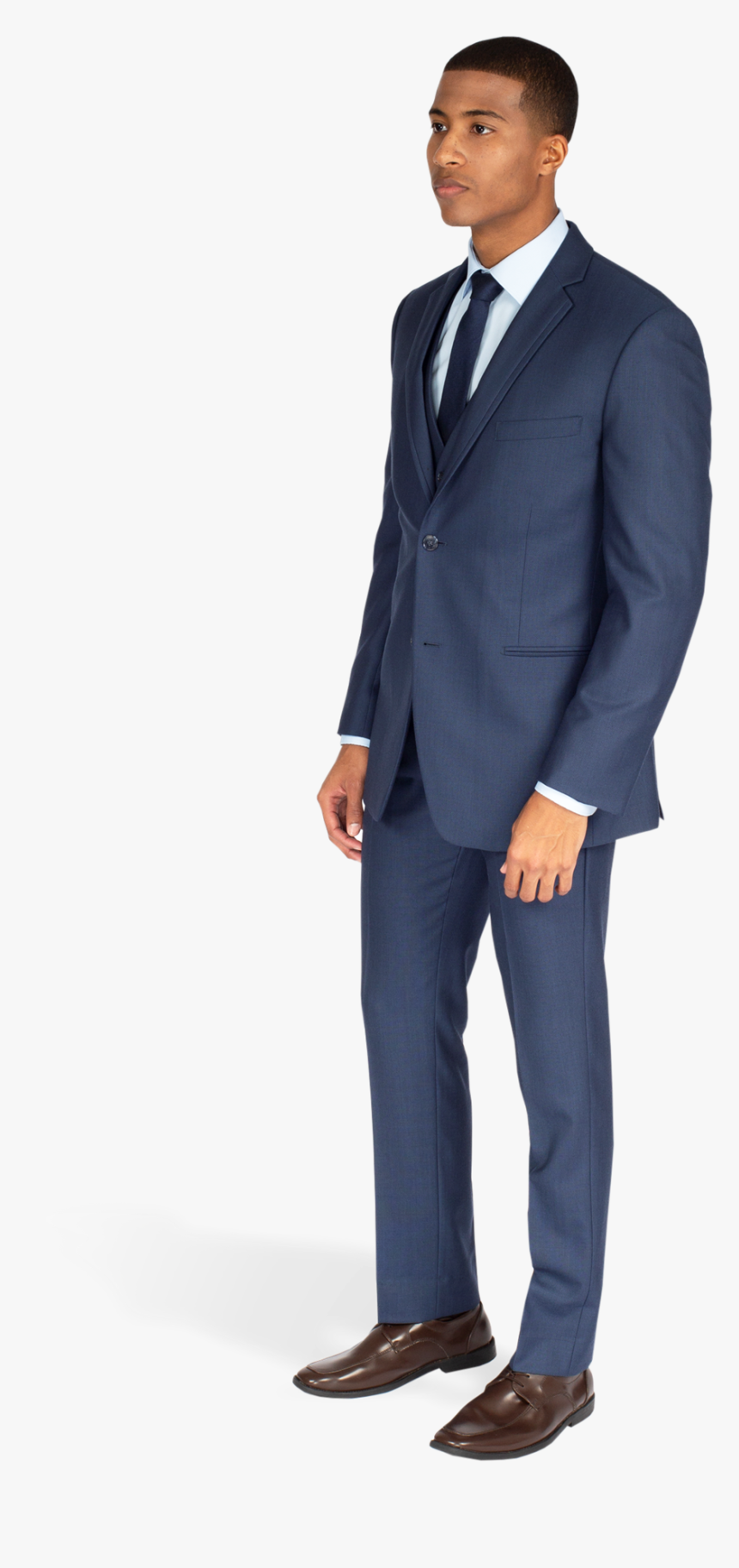 Dark Blue Notch Lapel Suit - Ike Behar, HD Png Download, Free Download