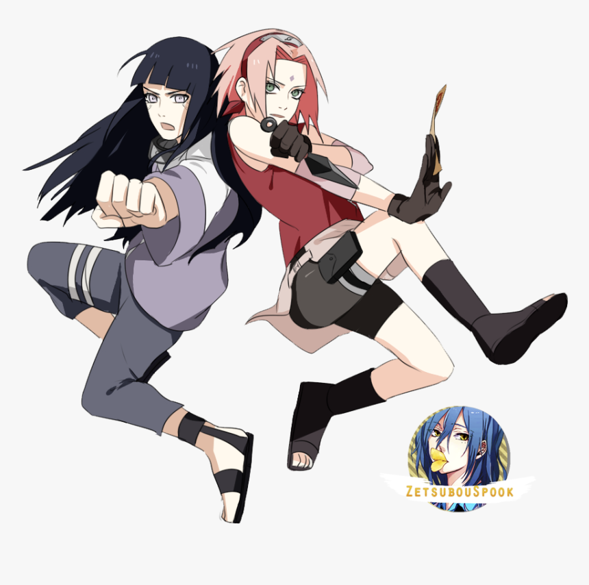 Hinata Transparent Sakura Picture Royalty Free Library - Naruto Sakura Y Hinata, HD Png Download, Free Download