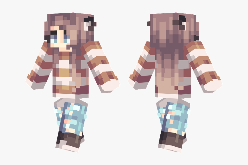 Striped Fox Mc Skins, Minecraft Skins, Gun, Handgun, - Minecraft Skin Autumn Girl, HD Png Download, Free Download