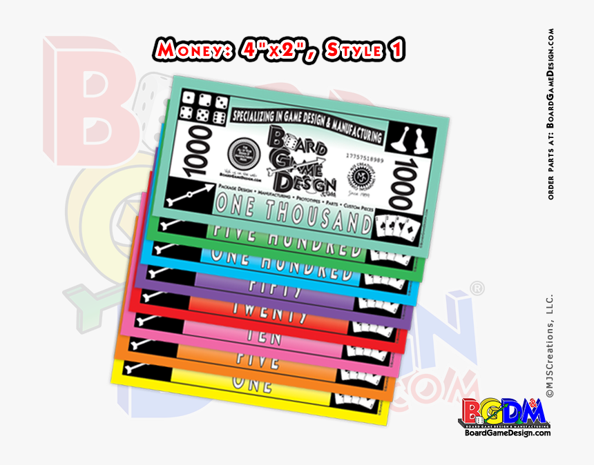 Monopoly Money, Replacement Play Money For Games - Board Game Design Money, HD Png Download, Free Download