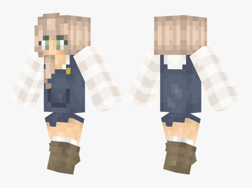 Girl With Overalls Minecraft Skin, HD Png Download, Free Download