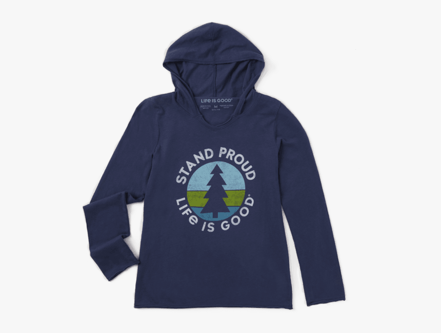 Girl"s Stand Proud Pine Girls Hooded Smooth Tee - Hoodie, HD Png Download, Free Download