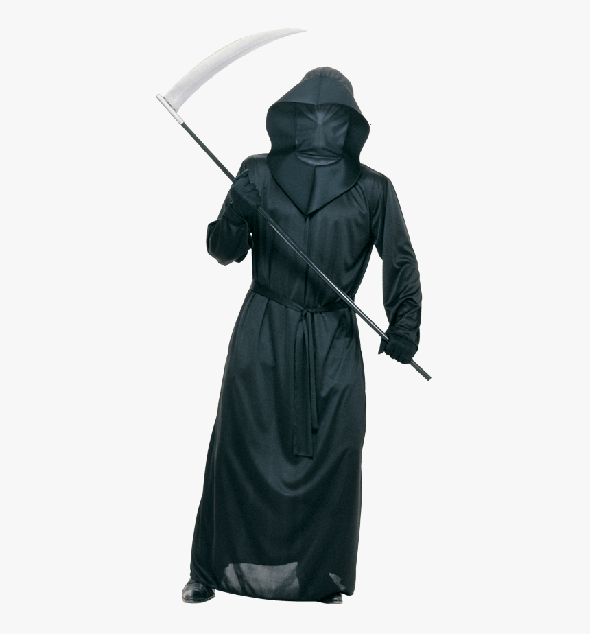 Executioners Black Hooded Costume Robe - Halloween Black Mesh Mask, HD Png Download, Free Download