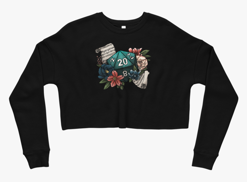 Bard D20 Crop Sweatshirt , Png Download - Long-sleeved T-shirt, Transparent Png, Free Download