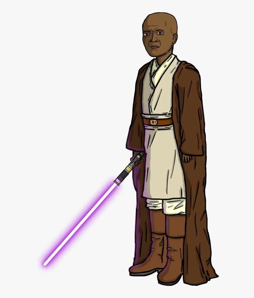 Mace Windu Png - Mace Windu Cartoon Drawing, Transparent Png, Free Download