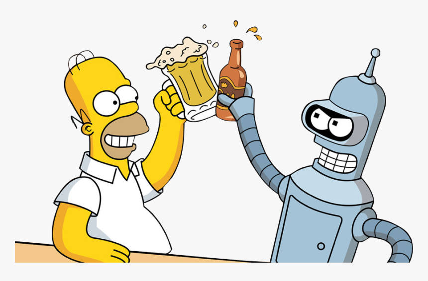 Futurama Png Free Image - Homer Simpson E Bender, Transparent Png, Free Download