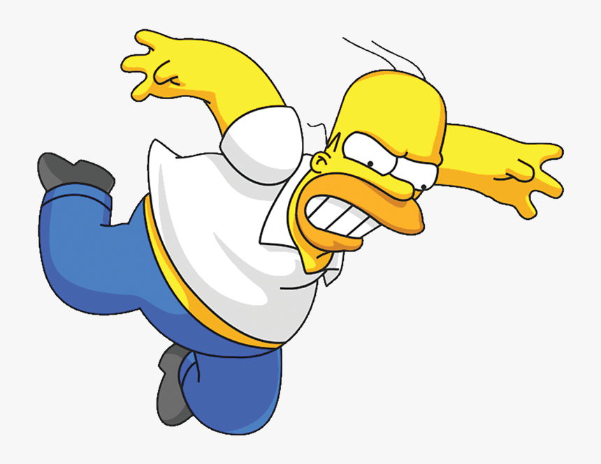 Falling Homer , Png Download - Simpsons Homer Vs Giant Chicken, Transparent Png, Free Download