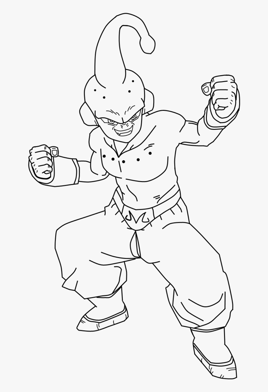 Pin Kid Buu Colouring Pages Majin Lamp And Picture - Kid Buu Coloring Pages, HD Png Download, Free Download