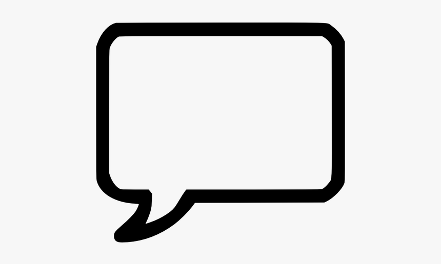 Vector Graphics Of Thick Line Speech Bubble - Rectangle Thought Bubble Png, Transparent Png, Free Download