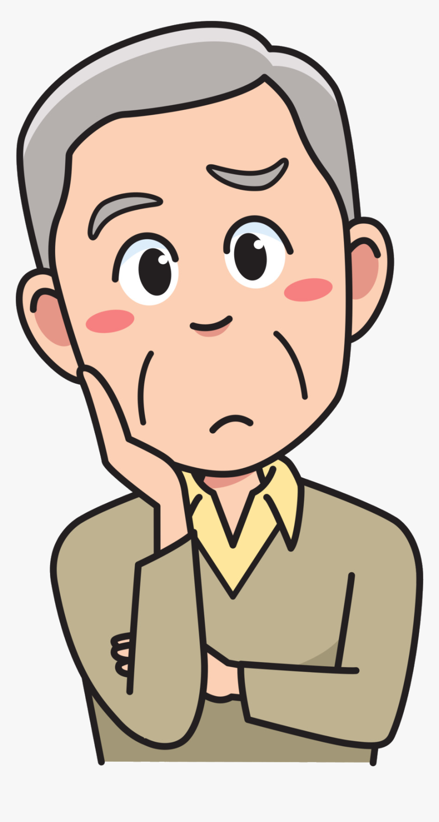 Senior Man - Thinking - Man Thinking Clip Art, HD Png Download, Free Download