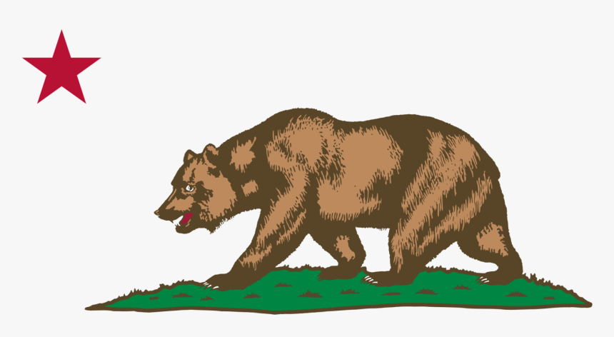 California Republic Flag Of California California Grizzly - California Bear Flag Vector, HD Png Download, Free Download