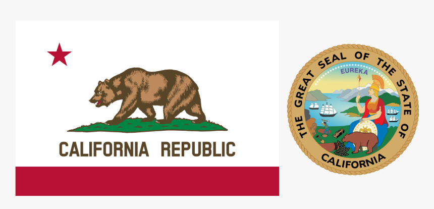 California Png Svg Black And White Library - California State Flag And Seal, Transparent Png, Free Download