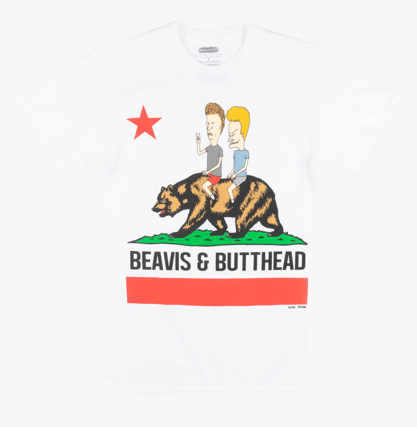 Beavis And Butthead California T-shirt White Mens Retro - Vintage California Flag, HD Png Download, Free Download