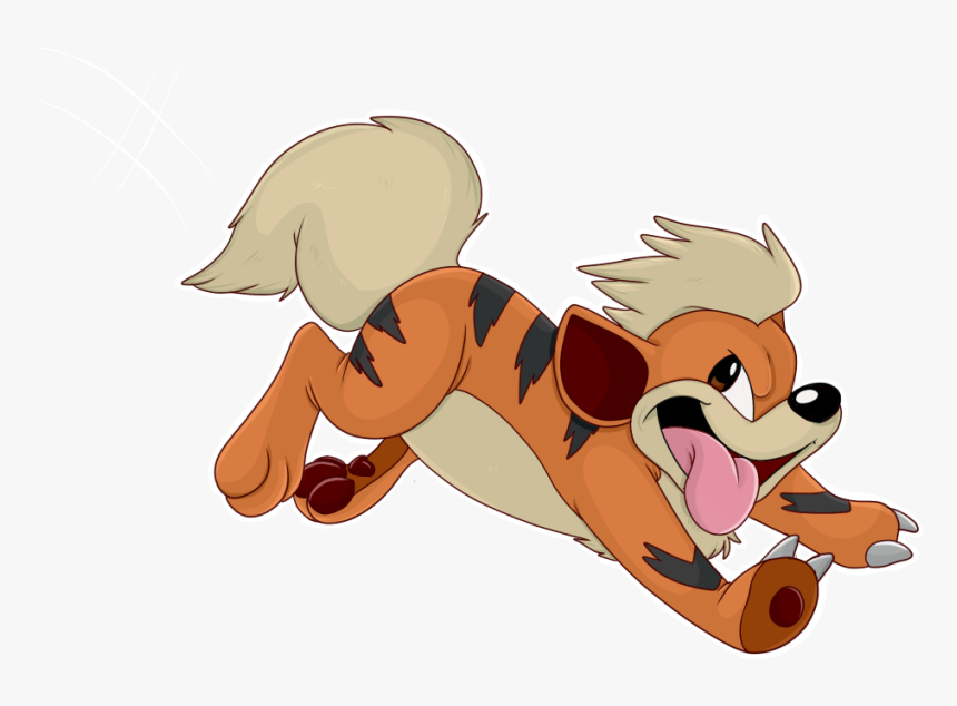 Growlithe Uses Take Down - Cartoon, HD Png Download, Free Download