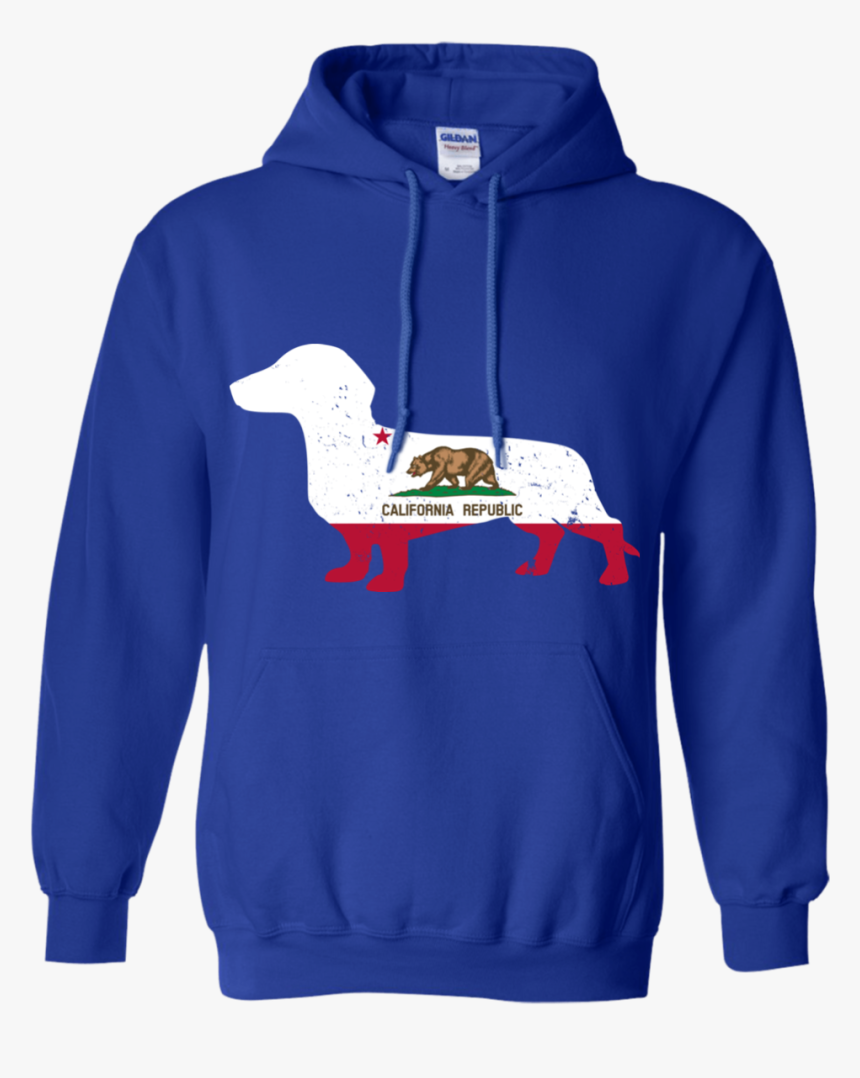 Dachshund California Flag Pullover Hoodie 8 Oz - California Grunge Style Flag, HD Png Download, Free Download