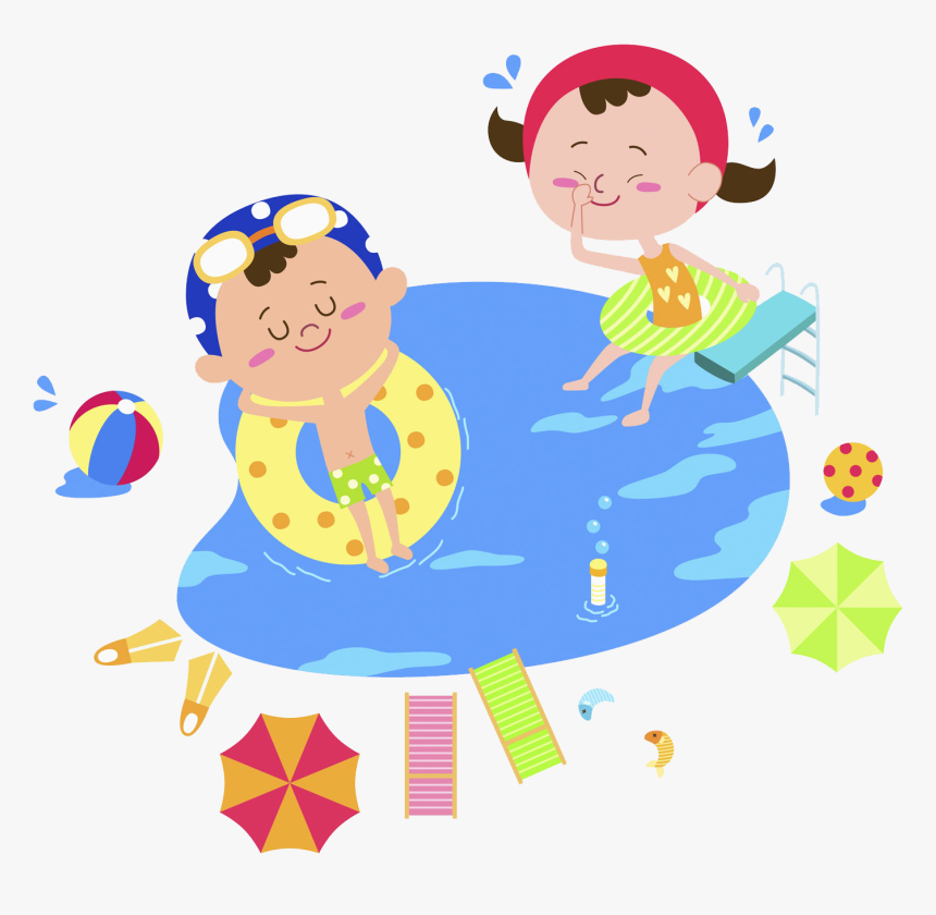 Child Clip Art A - Kid Swimming Pool Clipart Png, Transparent Png, Free Download