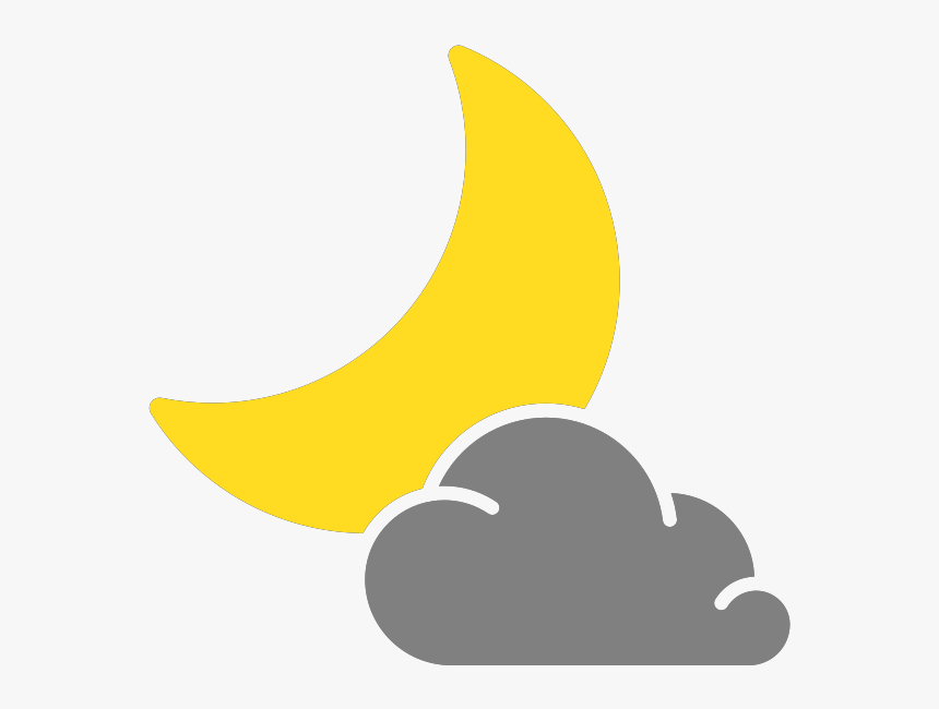 Simple Weather Icons Cloudy Night - Cloudy Night Weather Symbol, HD Png Download, Free Download