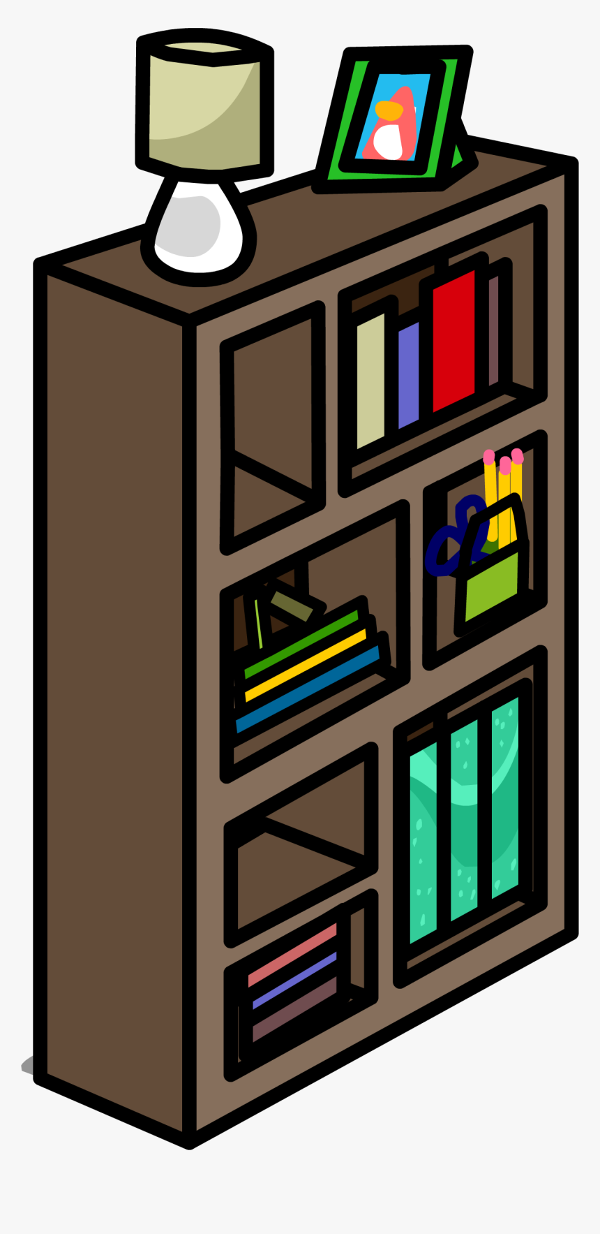 Funky Bookshelf Sprite - Bookshelf Clipart, HD Png Download, Free Download