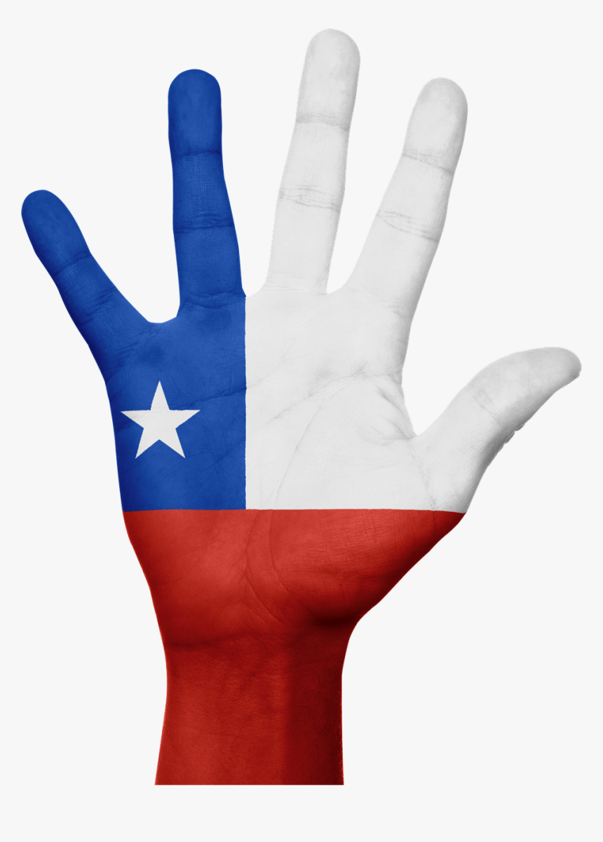 Chile, Flag, Hand, National, Fingers, Patriotic - Chile Flag Hand, HD Png Download, Free Download