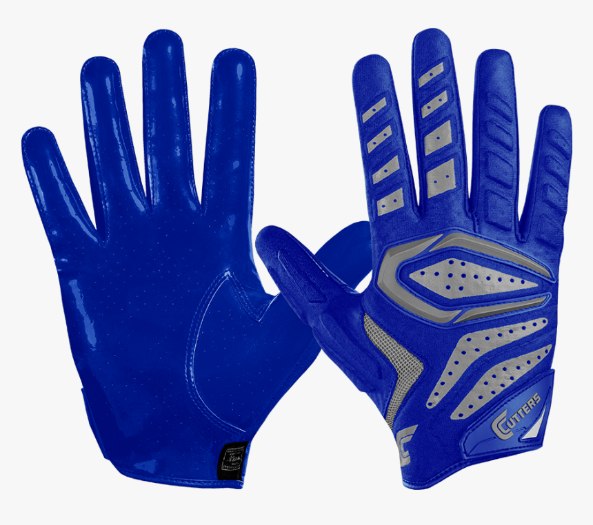 0 Padded Receiver"
 Class= - Cutter Football Gloves Blue, HD Png Download, Free Download