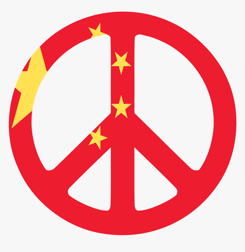 China Flag Peace Sign Chinese New Year 555px - Chinese New Year, HD Png Download, Free Download