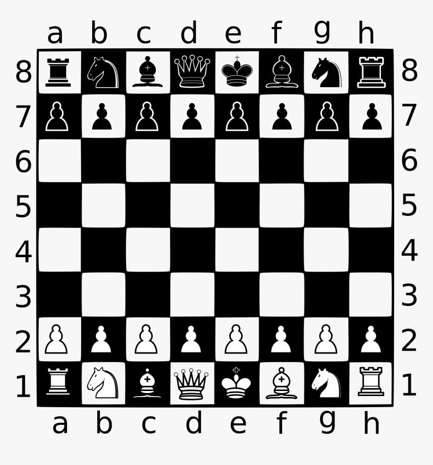 Chess Board Chess Clipart Black And White, HD Png Download, Free Download