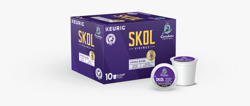 Vikings Kcups - Skol Vikings K Cup 10 Count Caribou Coffee, HD Png Download, Free Download