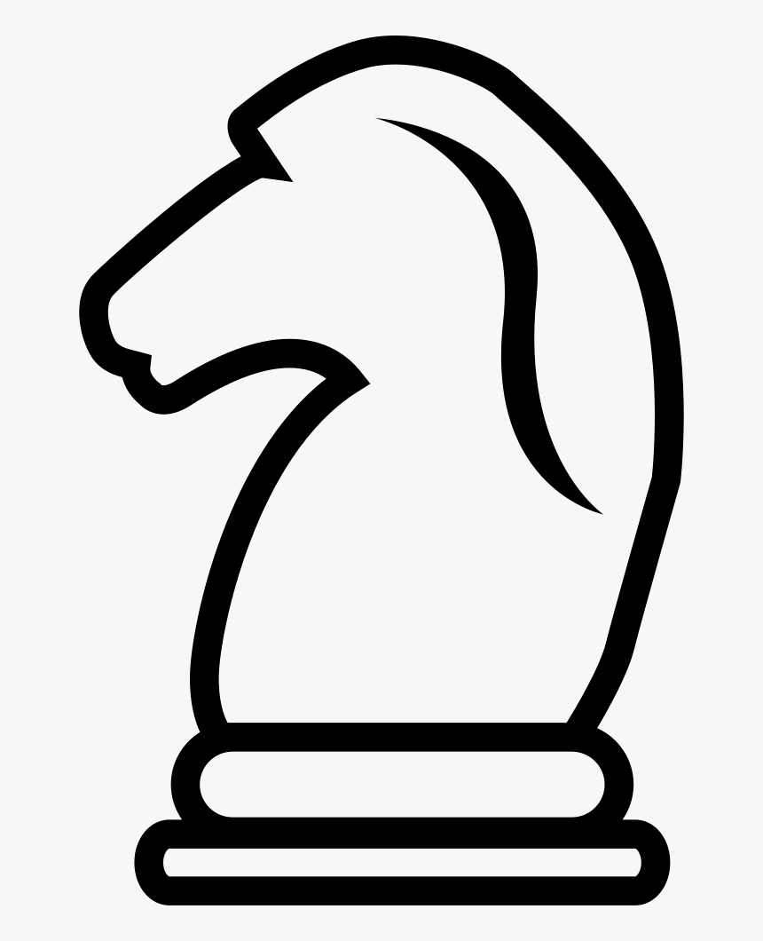 Horse Outlined Chess Piece - Pieza De Ajedrez Caballo Blanco, HD Png Download, Free Download