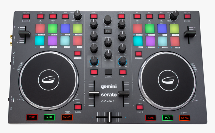 2-channel Dj Controller - Gemini Slate 2 Serato Dj Controller, HD Png Download, Free Download