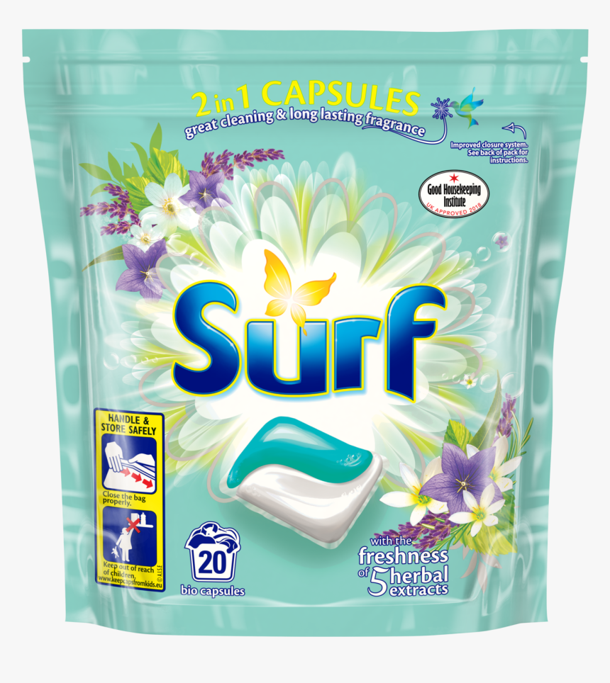 Surf Herbal Extracts Capsules Front And Back Of Pack - Surf Laundry Powder, HD Png Download, Free Download