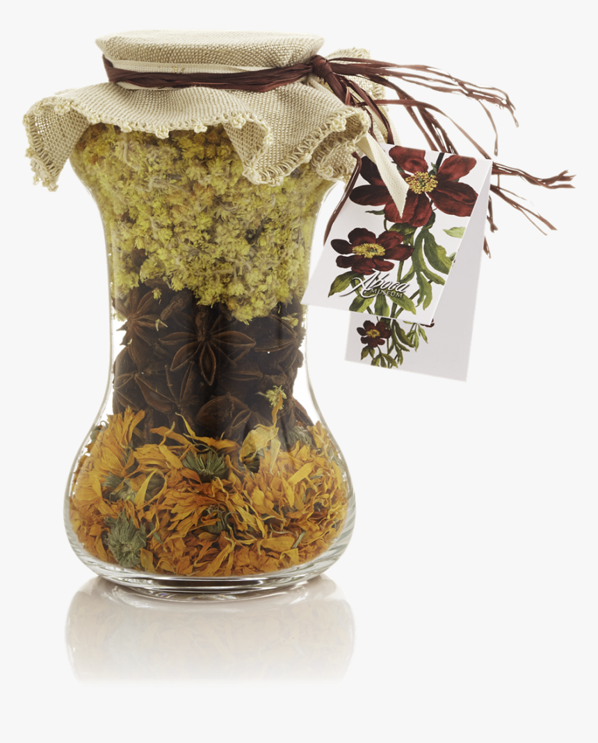 Picture Of Large Glass Jar With Dry Herbs - Herbs On Jar, HD Png Download, Free Download