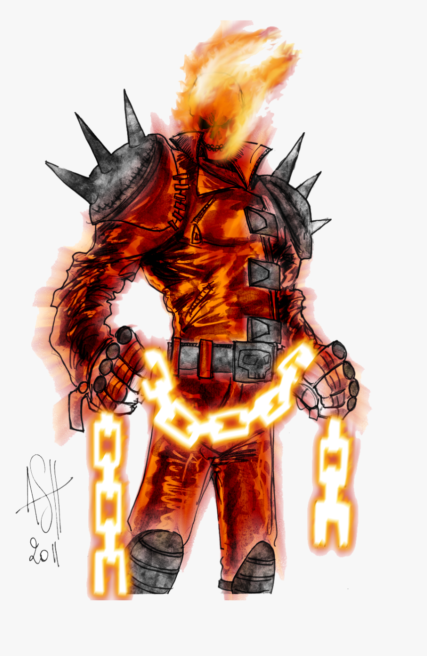 Download Ghost Rider Face Png Image - Color Ghost Rider Draw, Transparent Png, Free Download