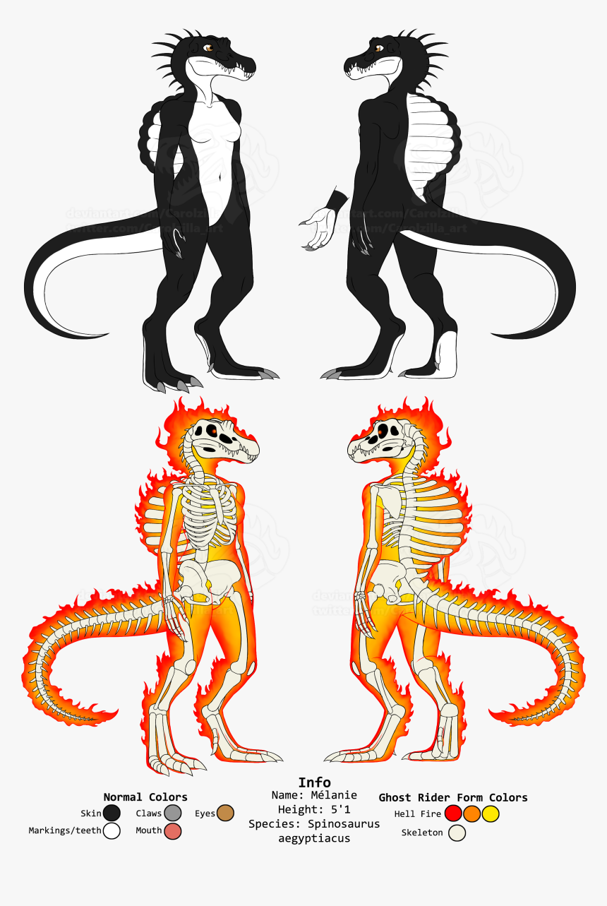 Spino Anthro And Ghost Rider Ref Sheet - Anthro Spinosaurus, HD Png Download, Free Download