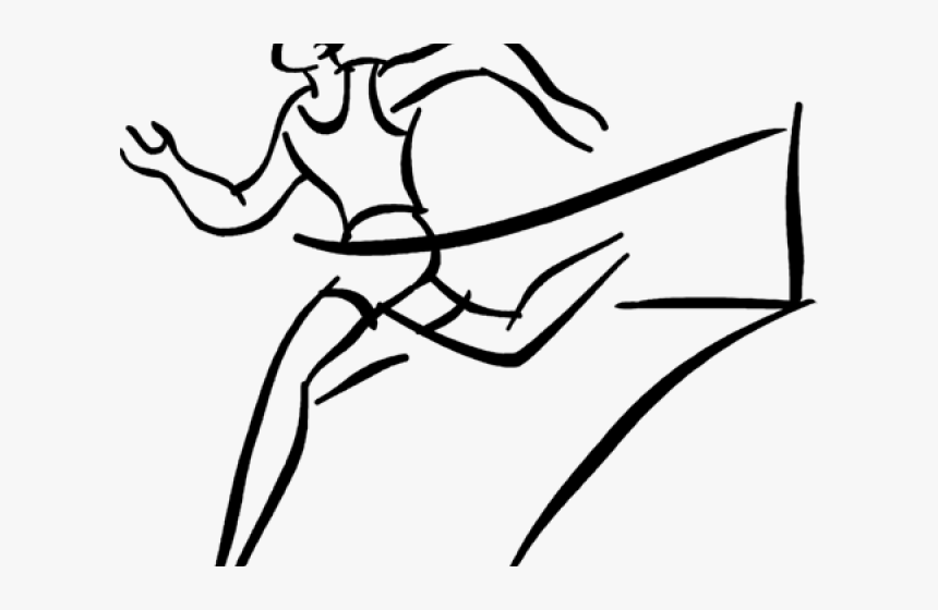 Transparent Athletics Clipart Images - Crossing Finish Line Drawing, HD Png Download, Free Download