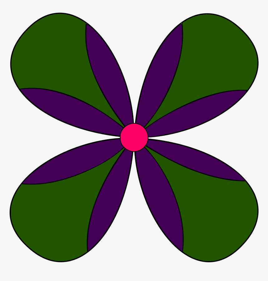 Purple & Green Flower Clip Arts - Graphic Design, HD Png Download, Free Download