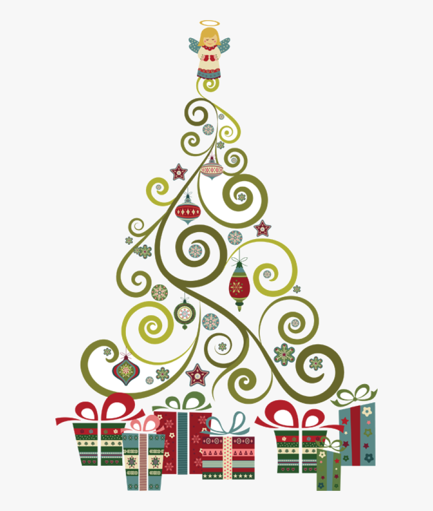 Christmas Clip Art Of A Christmas Tree Dixie Allan - Abstract Christmas Tree Clipart, HD Png Download, Free Download