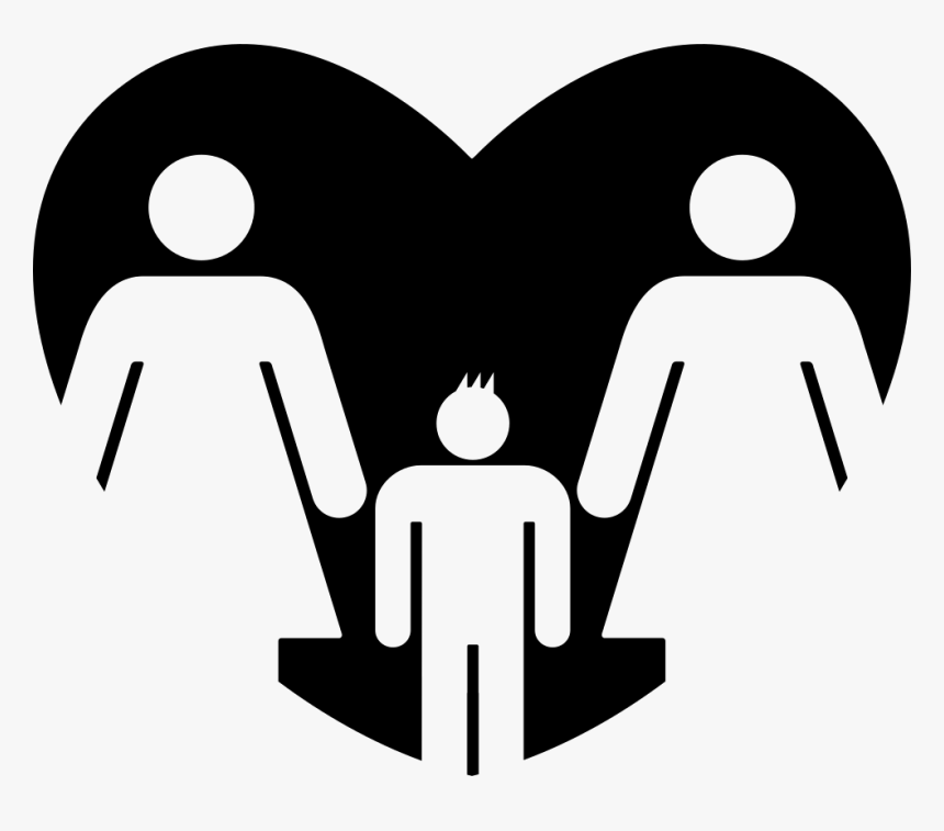 Lesbian Couple With Son In A Heart - Father Mother And Son Png, Transparent Png, Free Download