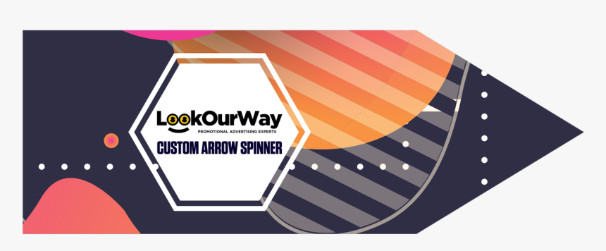 Arrow Spinner Sign Custom Printed Lookourway - Label, HD Png Download, Free Download