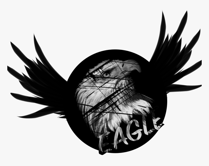 Icon Logo Flat Combine Clear Drawing Black White Adobe - Black And White Painted Eagle, HD Png Download, Free Download