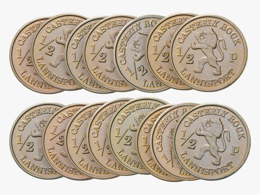 15 Loren Lannister Half-pennies Gaming Coins , Png - Coin, Transparent Png, Free Download