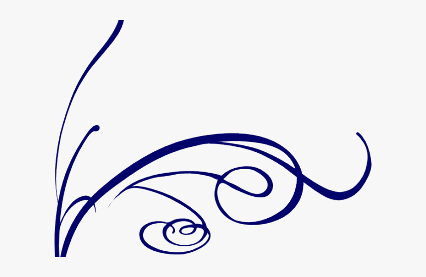 Decorative Line Blue Clipart Flower - Decorative Lines, HD Png Download, Free Download