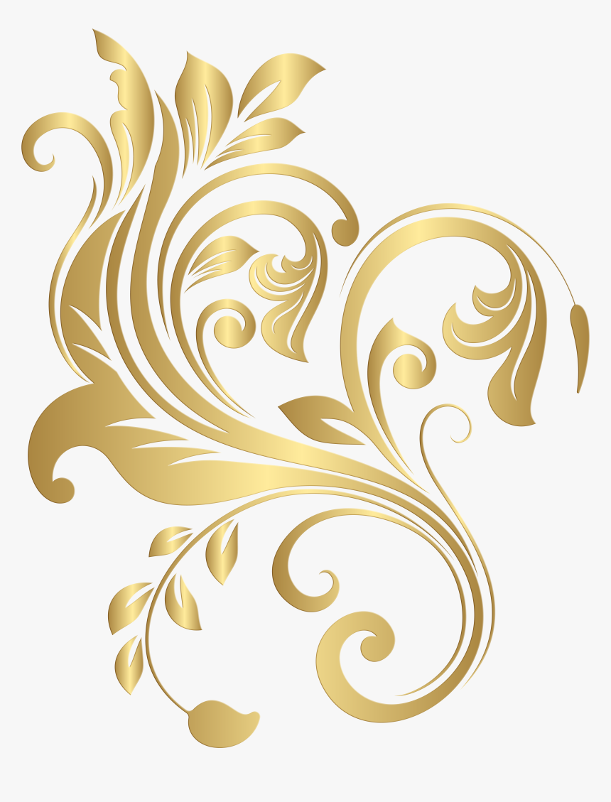 Clip Art Decorative Clipart - Gold Ornamental Design Png, Transparent Png, Free Download