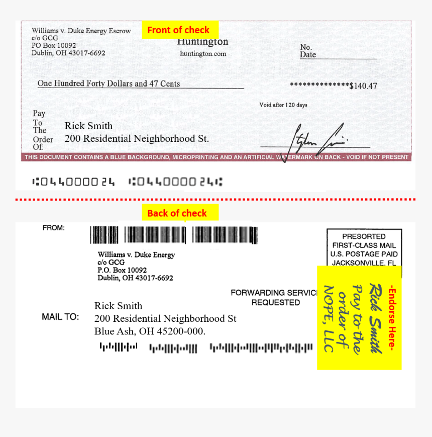 Do I Endorse A Settlement Check, HD Png Download, Free Download