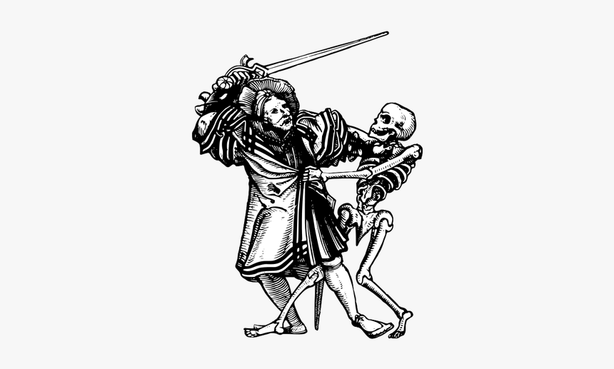 Man Fighting Death Vector Graphics - Hans Holbein Danse Macabre, HD Png Download, Free Download