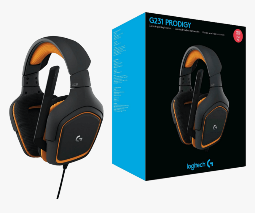 Logitech G231 Prodigy Gaming Headset-image - Logitech G231 Prodigy Box, HD Png Download, Free Download
